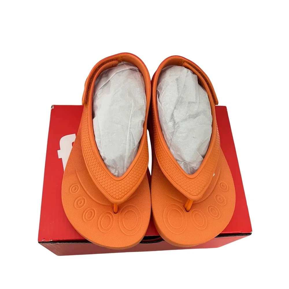 FitFlop iQushion Flip Flops Kids 11C Red Coral Ombre Ergonomic‎ Sandals